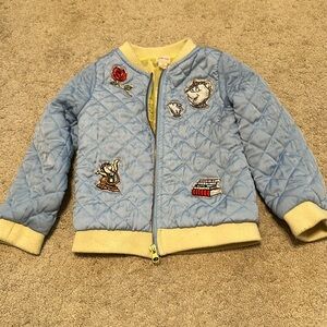 Disney Blue Quilted Beauty And The Beast Jacket Tutu Couture Age 5/6